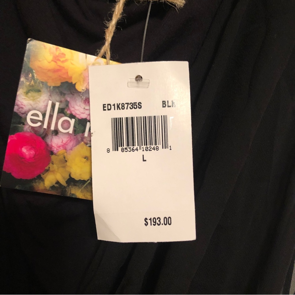 🔥 Ella Moss natural silk overlay black strap Mini Dress sz L NWT - Picture 4 of 5